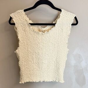 Molly Green Boutique Butter Yellow Textured Sleeveless Top